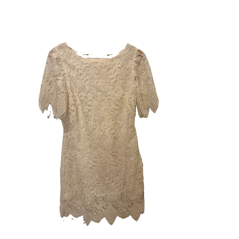 Anthropologie Women’s White Charleston Lace Mini Dress size Us 10